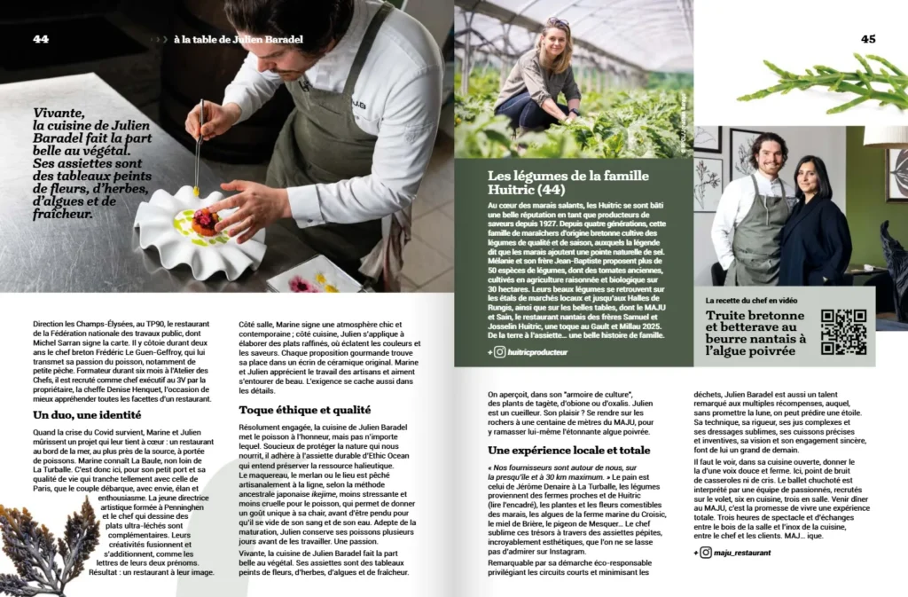 Ma Région Magazine - Pays de la Loire Eté 2025 - Julien BARADEL, chef du restaurant MAJU (La Turballe) 1 region magazine ete 2025